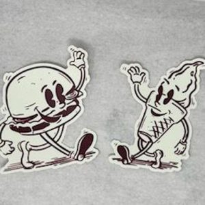 hamburger dude and ice cream dude stickers